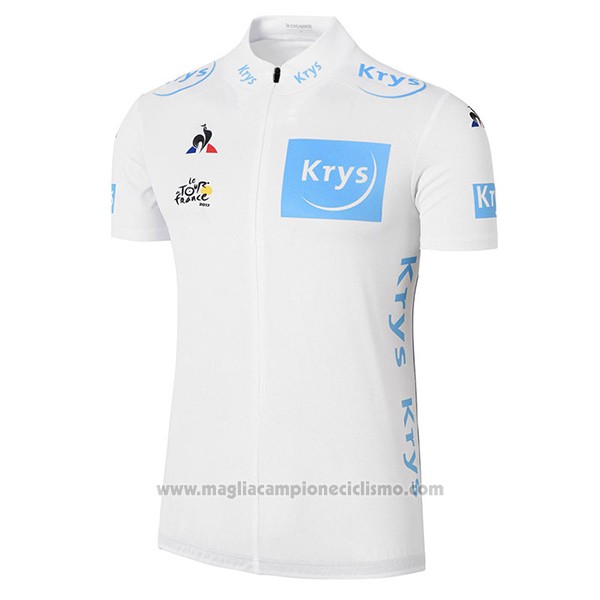 2017 Abbigliamento Ciclismo Tour de France Bianco Manica Corta e Salopette